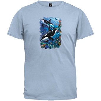 Animal World - Mens Two Orcas T-Shirt