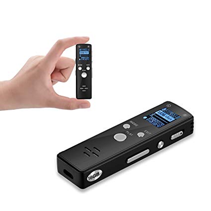 16GB Digital Voice Recorder 1536kbps Voice Activated Audio Recorder with Playback for School Lectures Meetings Interviews Dual Microphone Upgraded Small Tape Recorder USB Charge MP3