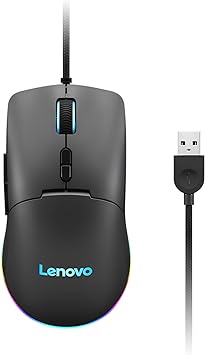 Lenovo M210 Gaming Mouse RGB Wired Gaming Mouse, 3 Zone RGB, 8000 DPI, 5 Level DPI Switch, Black