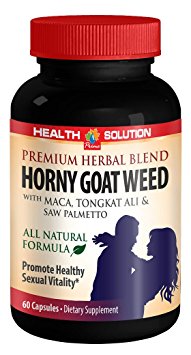Maca extract capsules - Horny goat weed with Maca 1000mg with Maca, Tongkat Ali, Saw Palmetto - Maca for men fertility (1 Bottle 60 Capsules)