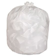 Heavy-Duty Trash Bags,.8 Mil,13 Gallon,24"x31",150/BX,White, Sold as 2 Box, 150 Each per Box