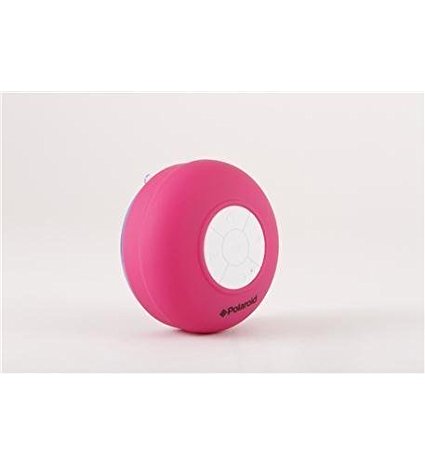 Polaroid Bluetooth Wireless Shower Speaker, Portable & Rechargeable System (Pink)