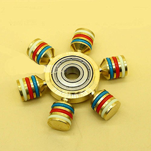 Sunnytech Fidget Spinner Toy EDC Brass Hand Spinner DIY Puzzels for ADHD Anxiety Autism Boredom HS03
