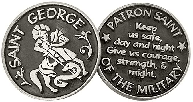 Religious Gifts Silver and Black Tone Devotional Prayer Token, 1 1/8 Inch