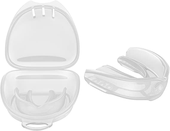 MoKo Mouthguard with Vented Case, Sports Safety Gear Strapless Mouth Guard for Youth/Adults, Custom Fit Protection for All Contact Sports, 2 Pack