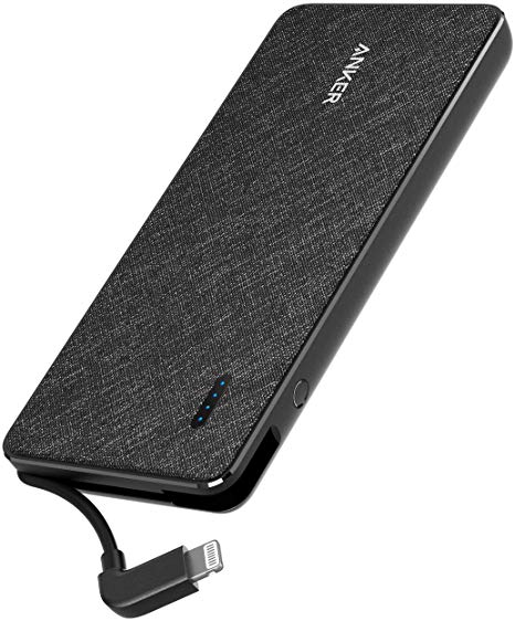 Anker PowerCore  Metro 10000 with Built-in Lightning Connector 10,000mAh Portable Charger with Built-in Lightning Cable, Power Bank for iPhone, iPad, and iPod, MFi Certified