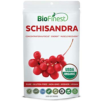 Biofinest Schisandra Berry Extract Powder (Schisandra Chinensis) - USDA Organic Gluten-Free Non-GMO Kosher Paleo Vegan Friendly - Supplement for Health Aging, Memory Support, Stress Reducer (100g)