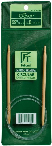 Clover Takumi Bamboo Circular 29-Inch Knitting Needles, Size 13