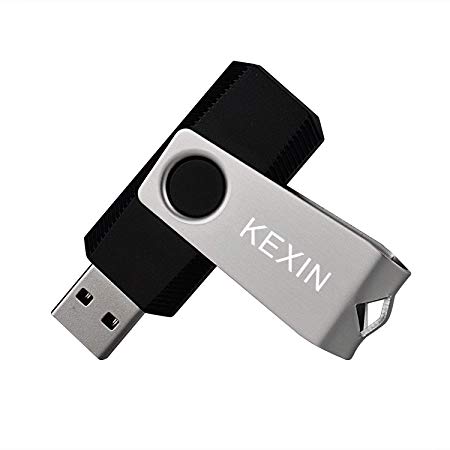 KEXIN 64GB USB Flash Drive USB 2.0 Memory Stick Swivel USB Stick USB Pen Drive Thumb Drive Black Christmas / Birthday Gift for School, Office, Kids and Home