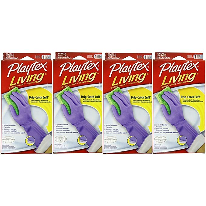 Playtex Prod 06306 Living Small Household Rubber Glove - pack of 4 … (pack of 4)