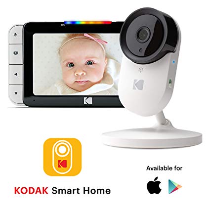 KODAK Cherish C520 Video Baby Monitor — 5" HD Screen & Mobile App, Hi-res Camera, Remote Zoom, Two-Way Audio, Night-Vision, Long Range and WiFi