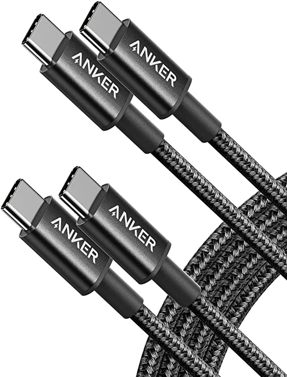 USB C Cable, Anker 2 Pack New Nylon USB C to USB C Cable (6ft 60W), PD Type C Charging Cable for MacBook Pro 2020, iPad Pro, Galaxy S20, Switch, Pixel, LG and Other USB C Charger