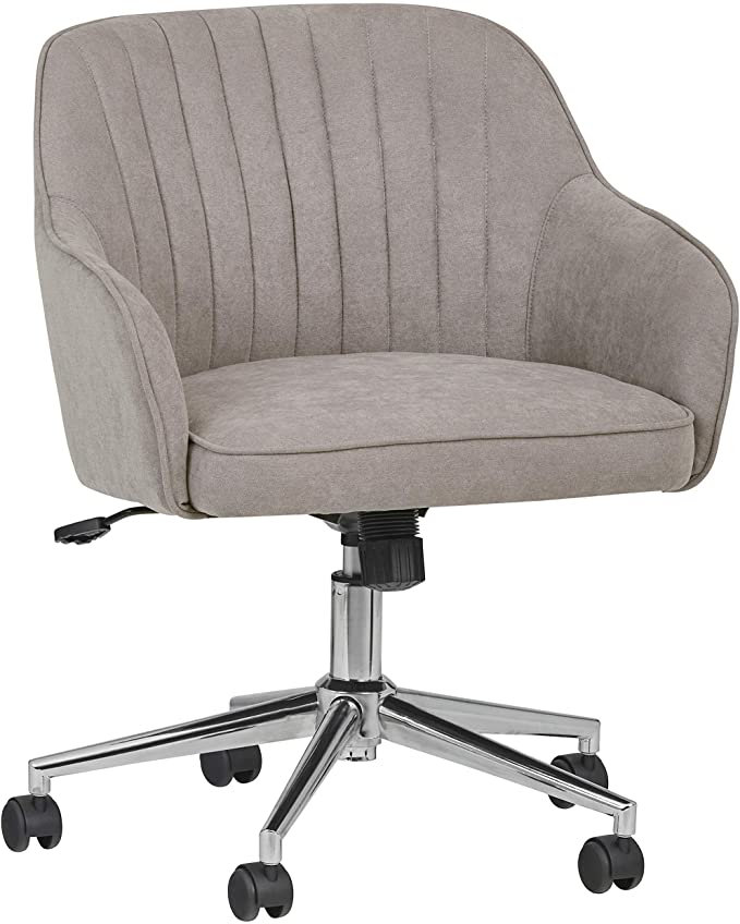 Amazon Brand – Rivet Modern Upholstered Swivel Office Chair, 25"W, Gray