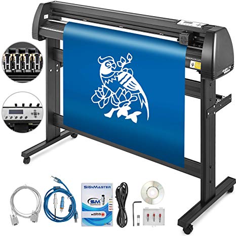 VEVOR Vinyl Cutter 53 inch Plotter Machine 1340mm Paper Feed Vinyl Cutter Plotter Signmaster Software Sign Making Machinewith Stand (53Inch Style 2)