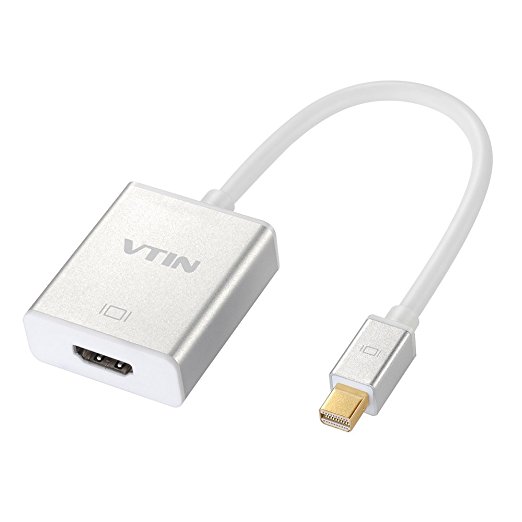 Vtin Gold Plated Mini DisplayPort to HDMI (Thunderbolt Port Compatible) Male to Female Adapter in Aluminum Alloy Shell