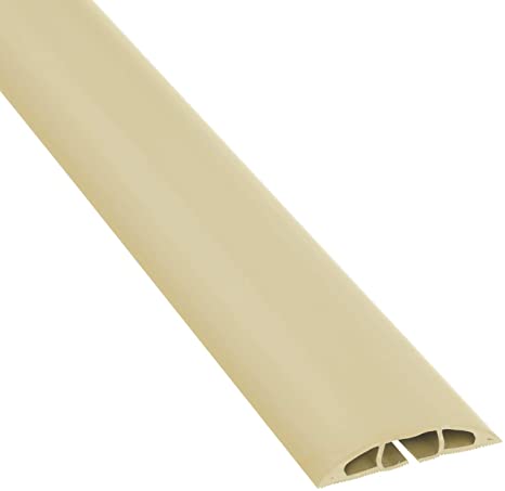 D-Line 6 Foot Floor Cord Cover, Cable Protector, CC-3, Protect Cords and Prevent Trip Hazards, Beige