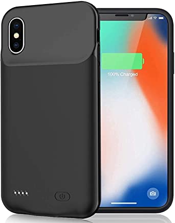 Battery Case for iPhone X/XS/10,2021 Newest[7000mAh] mAh Portable Protective Charging Case Extended Rechargeable Battery Pack Charger Case Compatible with iPhone X/iPhone Xs/iPhone 10(5.8 inch Black)