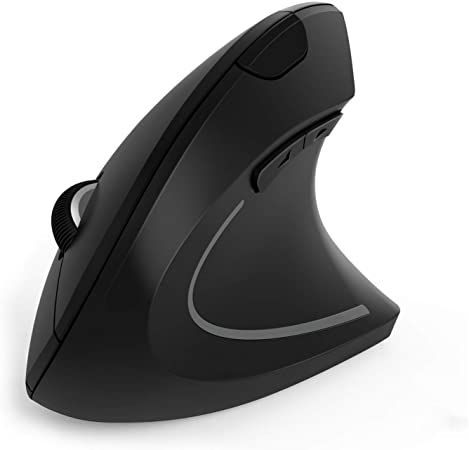 Jelly Comb 2.4 G Ergonomic Silent Wireless Mouse, Wireless Vertical Mice with USB Receiver for Computer/Laptop/PC, 3 Adjustable DPI (800/1200/1600), Black