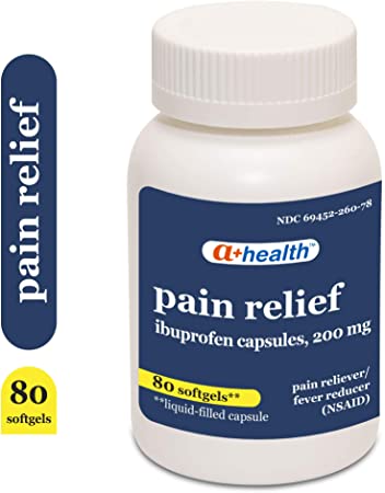 A  Health Ibuprofen 200 Mg Softgels, Pain Reliever/Fever Reducer (NSAID), Made in USA, 80 Count