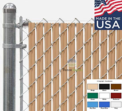 Fence Source Wave Slat™ (9 Colors) Single Wall Bottom Locking Privacy Slat for 4', 5', 6', 7' and 8' Chain Link Fence (6 ft, Beige)