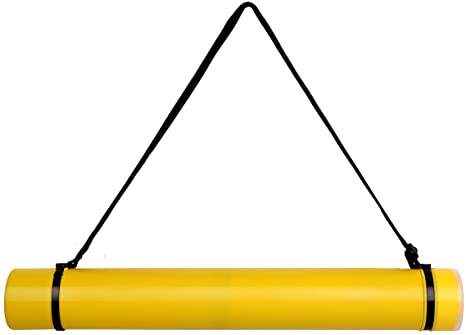 Transon Poster Documents Storage Tube Extendable for Artworks, Blueprints, Drafting and Scrolls Yellow