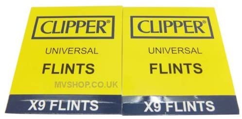 Clipper Lighter Flints 2-Packs x9 Flints each, Compatible with ALL Flint Lighters Including Clipper and Zippo Lighters