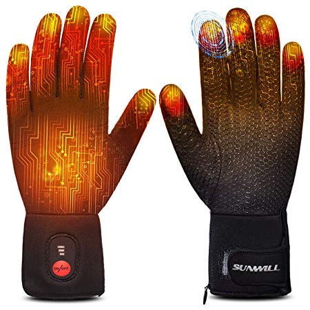 Heated Glove Liners for Men Women,Rechargeable Electric Battery Heating Riding Ski Snowboarding Hiking Cycling Hunting Thin Gloves Hand Warmer Arthritis&Raynaud's