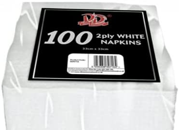 Large White Napkins - 100 Pack 33cm by 33cm 2ply
