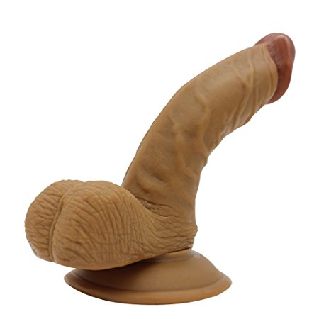 Acvioo Lifelike Realistic 6.5 Inch Penis Dildo, Suction Cup Base for Hands-free Play, Adult Sex Toy for Women,Brown