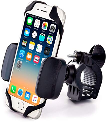 Metal Bike & Motorcycle Mount - for Any Smartphone (iPhone 8 & X, Samsung, Other Cell Phones) | Unbreakable Metallic Handlebar Holder for ATV Bicycle or Motorbike.  100 to Safeness & Comfort