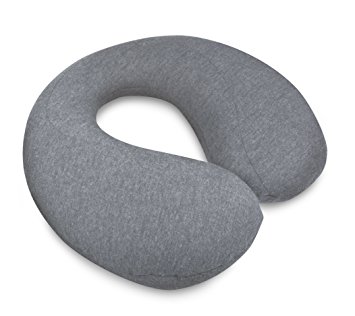 Carter's Toddler Memory Foam Neck Roll Pillow Micro Fiber, Plush Grey