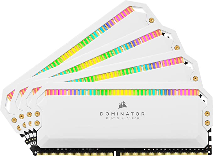 Corsair Dominator Platinum RGB 64GB (4x16GB) DDR4 3200 (PC4-25600) C16 1.35V Desktop Memory - White