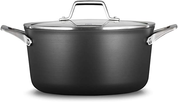 Calphalon 2029623 Premier Hard-Anodized Nonstick 6-Quart Stock Pot with Cover, Black