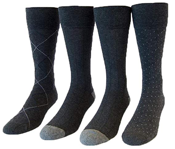 Kirkland Signature Men's Cushioned Dress Sock 4-pair (Gray)