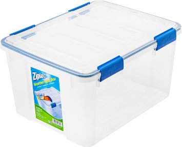 44 Quart Ziploc® WeatherShield Storage Box, 4 Pack, Clear