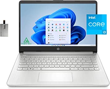 HP 2022 14" HD Touchscreen Laptop, 11th Gen Intel Core i3-1115G4, 16GB RAM, 256GB PCIe SSD, Intel UHD Graphics, HD Webcam, Windows 11 S, Silver, 32GB Snowbell USB Card