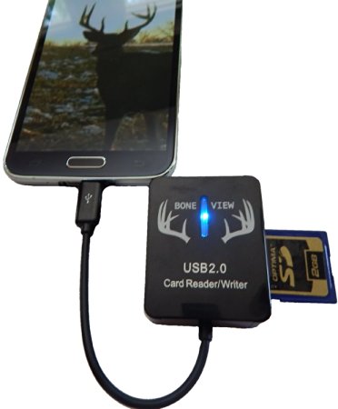 BoneView Trail and Game Camera Viewer for Android Phones, Micro USB Connector, Reads SD and Micro SD cards