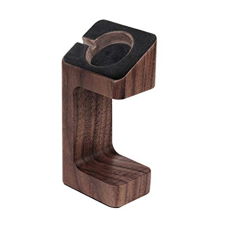 eLander Handcrafted Wood Stand Bracket Docking Station Cradle Holder for All Apple Watch Models Compatible with 38/42mm Series 3 Series 2 Series 1 Sport and Edition (100% Walnut)