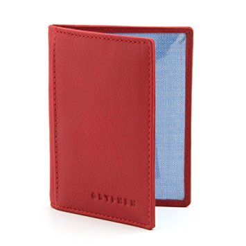 The Hoxton Leather Oyster Card / Travel Pass Holder by Gryphen (Red)