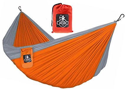 Archer Outdoor Gear Archer Double Nest Parachute Camping Hammock, Ropes & Carabiners Included