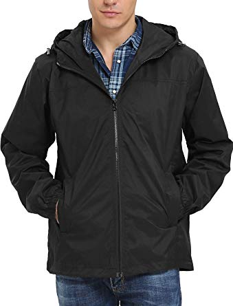 iLoveSIA Men's Spring Rain Jacket Lightweight Raincoat G2