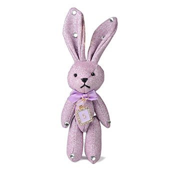 Hiigoo Women's Cute Rabbit Keychain For Handbag Shiny Rabbit Doll Puppet Key Chain