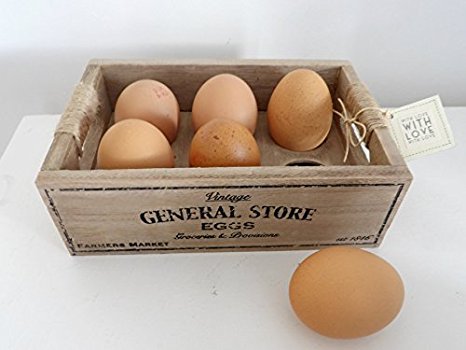 Vintage Wooden Egg Crate - With Love Gift Tag