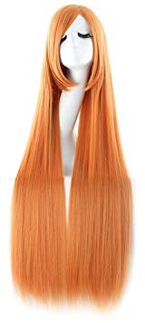 MapofBeauty 40" 100cm Anime Costume Long Straight Cosplay Wig Party Wig (Orange)