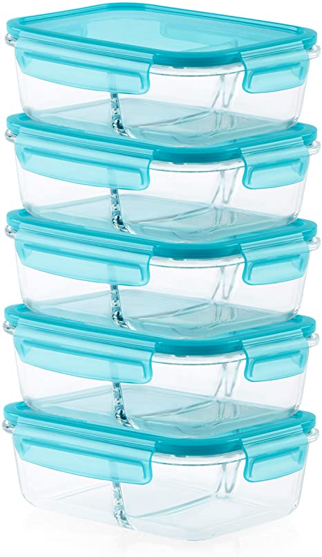 Pyrex Mealbox Bento Box divided glass food storage containers, 10-Piece