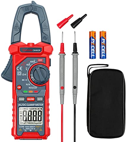 AstroAI Digital Clamp Meter Multimeter 4000 Counts Auto-ranging Amp Voltage Tester Measuring AC/DC Voltage & Current, Resistance, Capacitance, Frequency, Continuity, Live Wire Test, NCV Detection