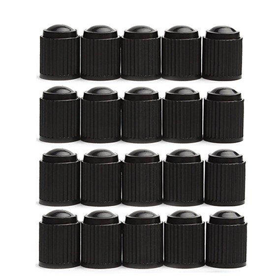 Godeson 20 Pack Black Plastic Tire Valve Stem Caps