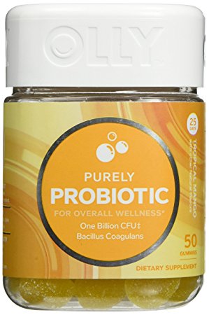 OLLY Purely Probiotic Gummy Supplements, Tropical Mango, 50 Count