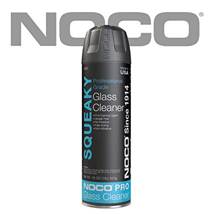 NOCO Squeaky E800S 16 Oz Professional-Grade Automotive Aerosol Car Glass Cleaner Spray Can With Streak-Free Fasting Acting Foaming Action.
