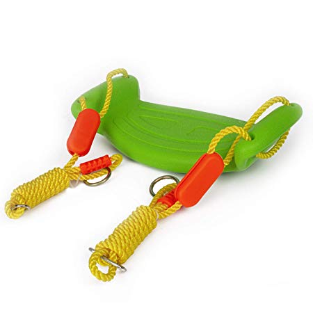 Buenotoys Adjustable Plastic Contoured Anti-Slip Hard Swing Seat Child Swing (Green)